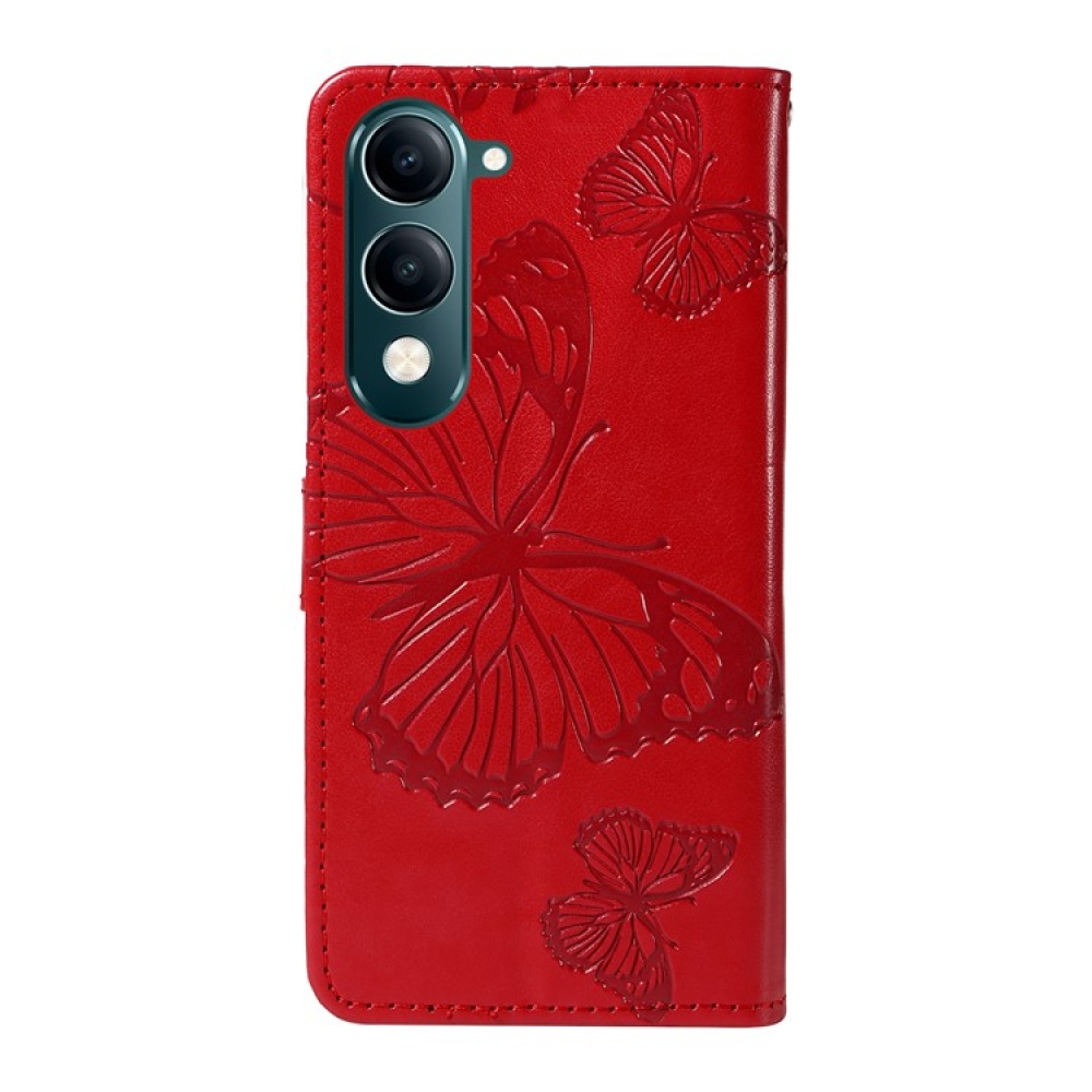 Big Butterfly knižkové puzdro na Vivo Y29s 5G - červené
