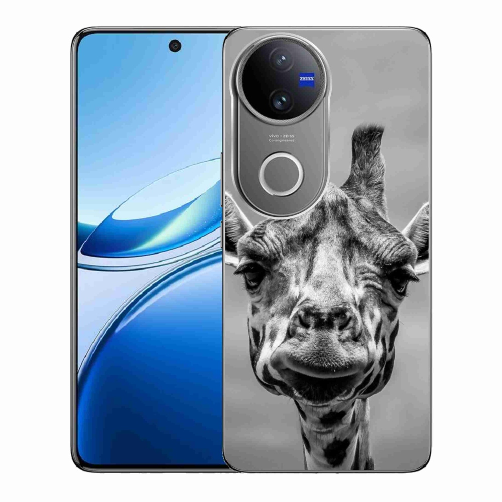 Gélový kryt mmCase na Vivo V50 5G - čiernobiela žirafa