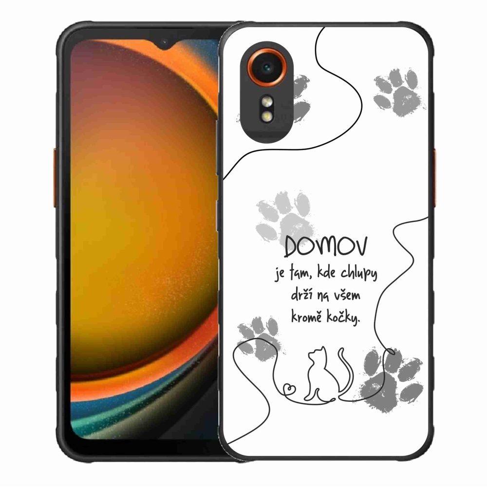 Gélový kryt mmCase na Samsung Galaxy Xcover 7 - mačacie motív biele pozadie