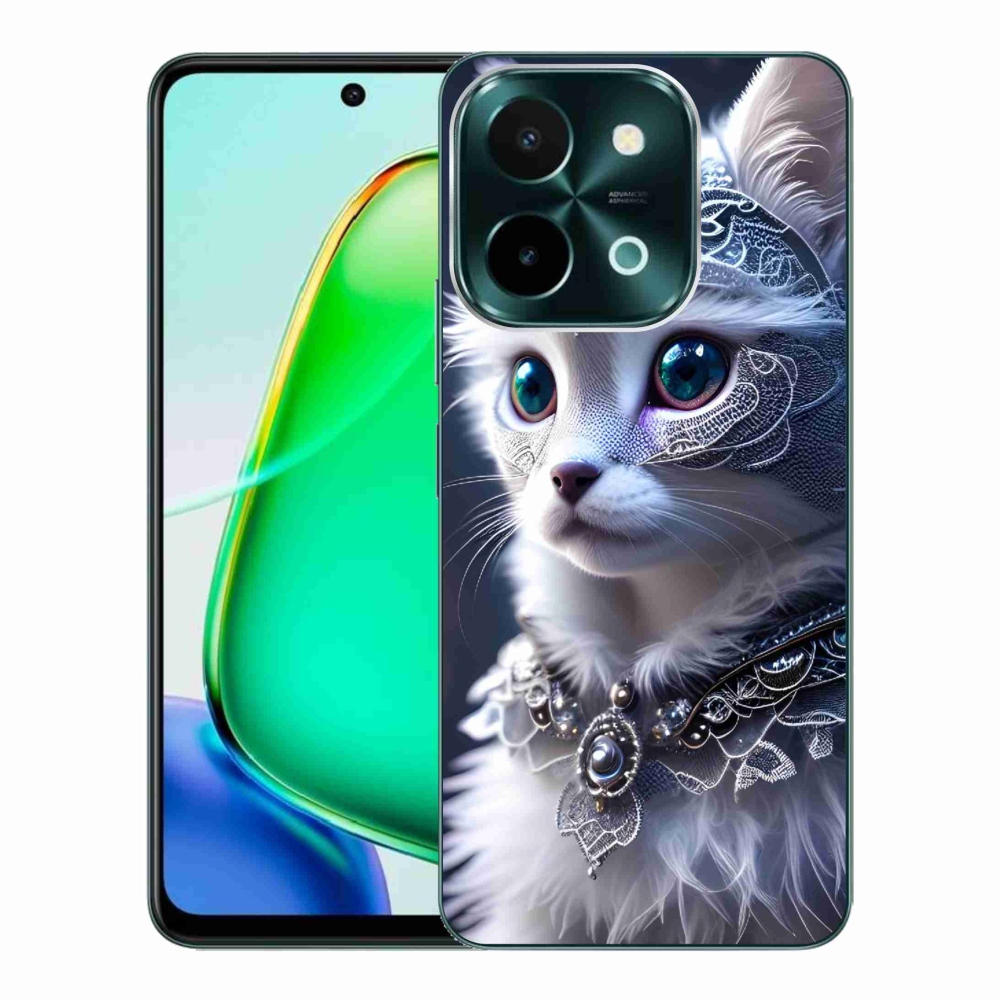 Gélový kryt mmCase na Vivo Y28 - biela mačka