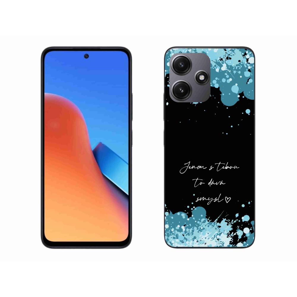 Gélový kryt mmCase na Xiaomi Redmi 12 5G - zamilovaný text čierne pozadie