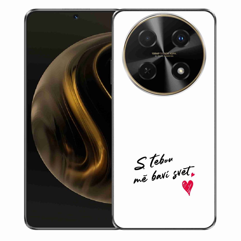 Gélový kryt mmCase na Huawei Nova 12i - zamilovaný text 1 biele pozadie