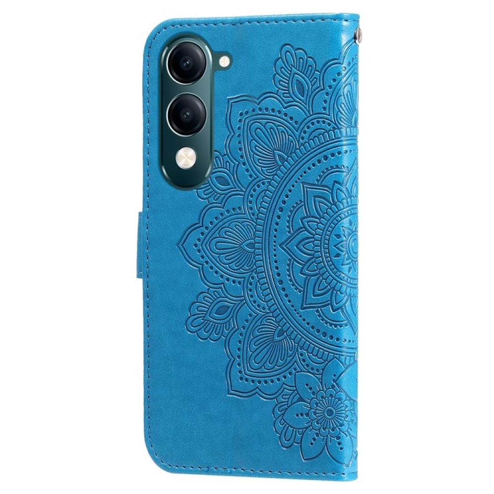 Floral knižkové púzdro na Vivo Y29s 5G - modré