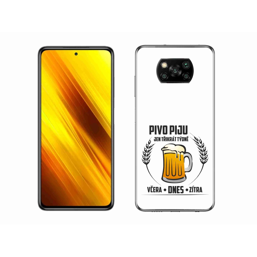 Gélový kryt mmCase na Xiaomi Poco X3 Pro - pivný motív biele pozadie