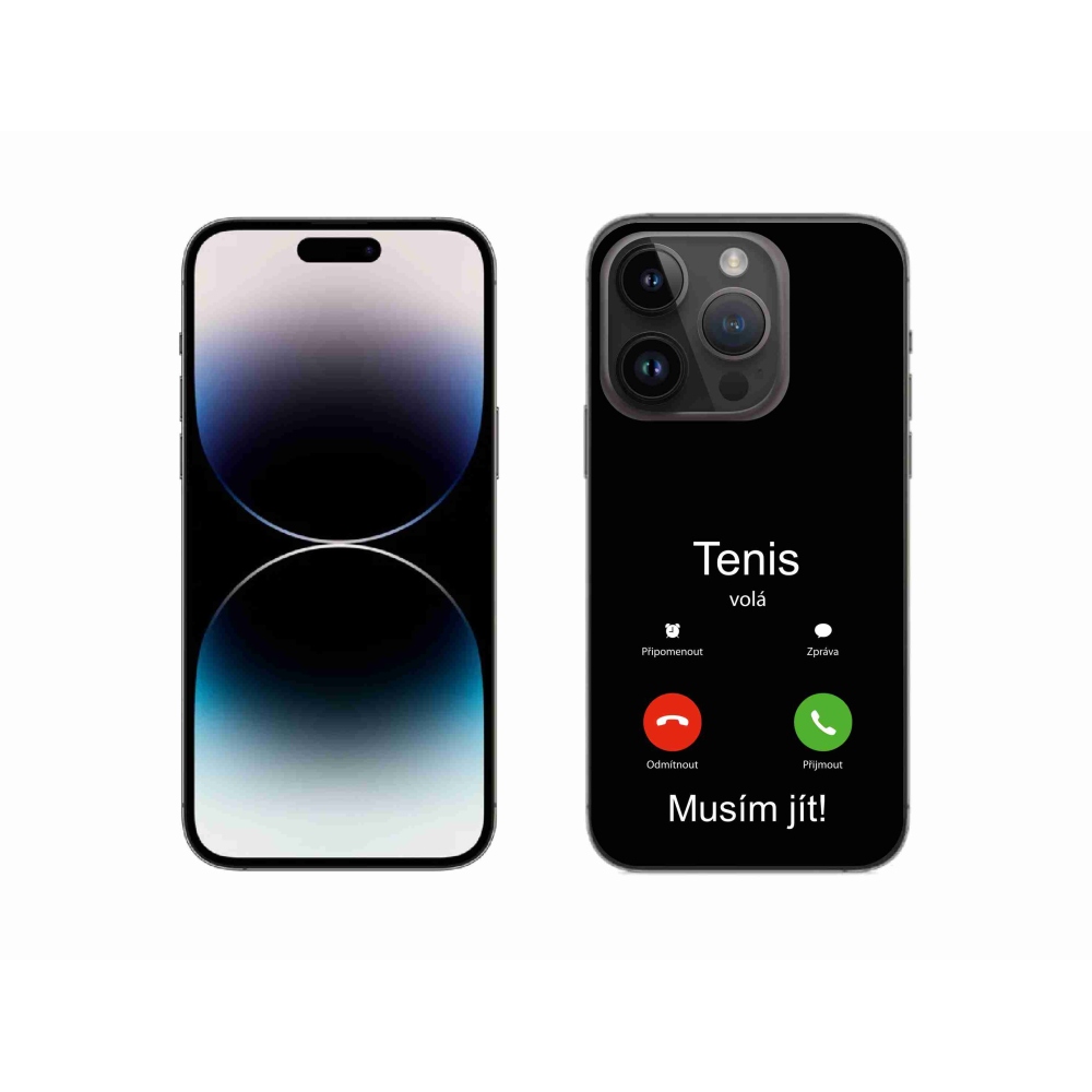 Gélový kryt mmCase na iPhone 14 Pro 6.1 - tenis volá čierne pozadie
