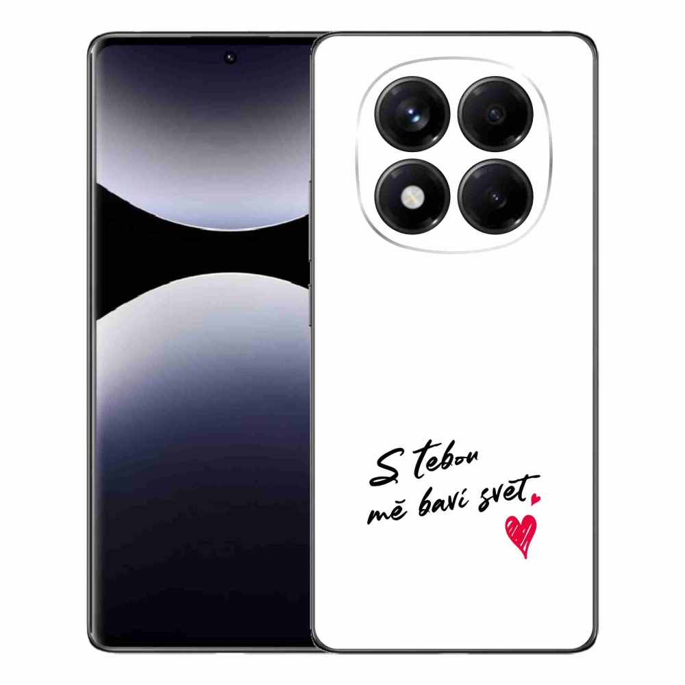 Gélový kryt mmCase na Xiaomi Redmi Note 14 Pro - zamilovaný text 1 biele pozadie