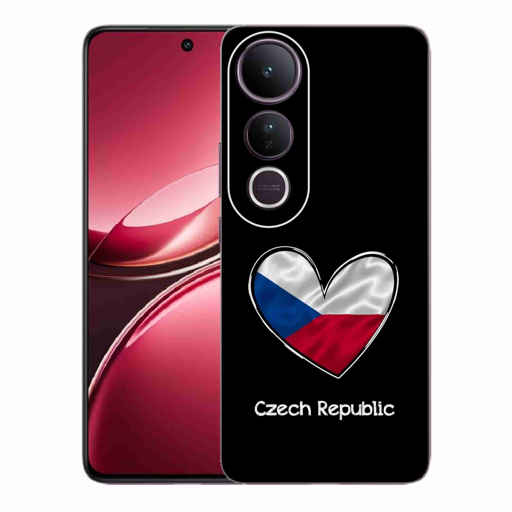 Gélový kryt mmCase na Vivo V50 Lite 4G/5G - vlajka srdca čierne pozadie
