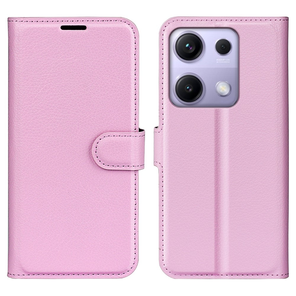 Litchi knižkové puzdro na Xiaomi Redmi Note 14S - ružové