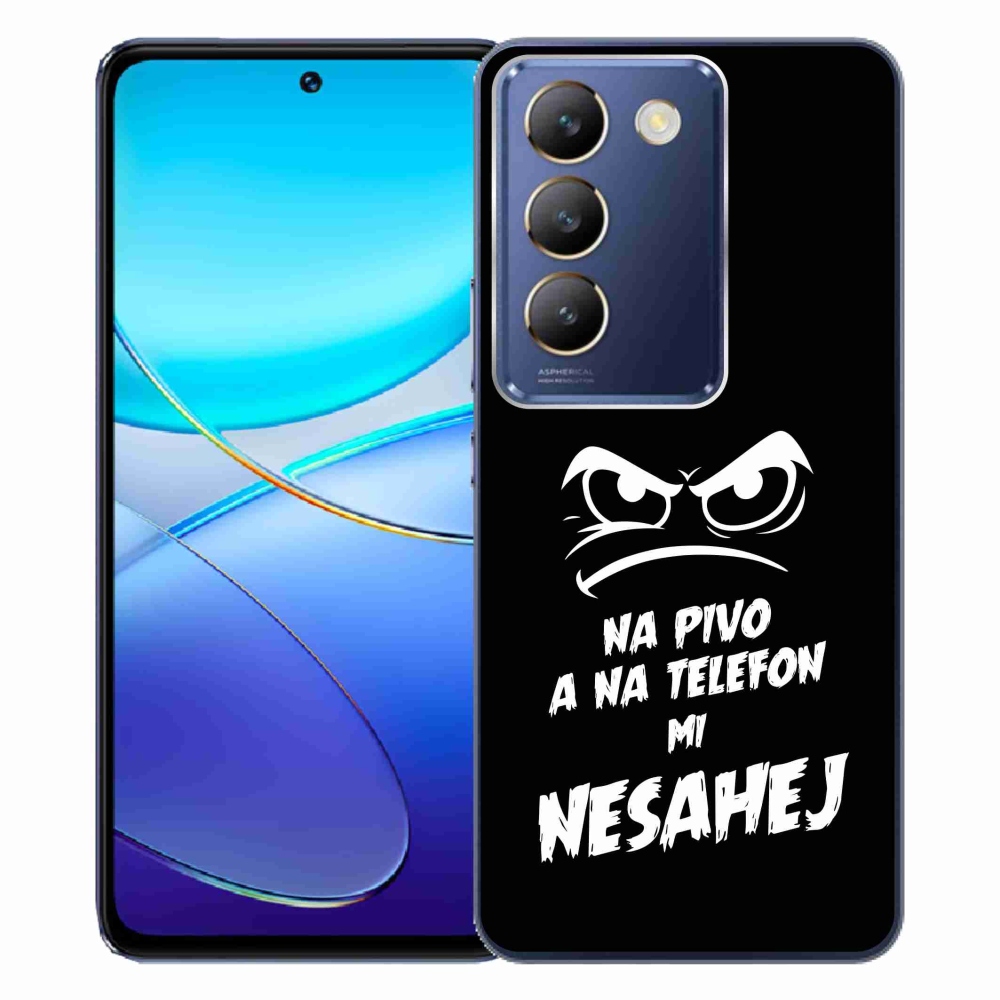 Gélový kryt mmCase na Vivo V40 SE 4G/5G - pivný motív 2 čierne pozadie