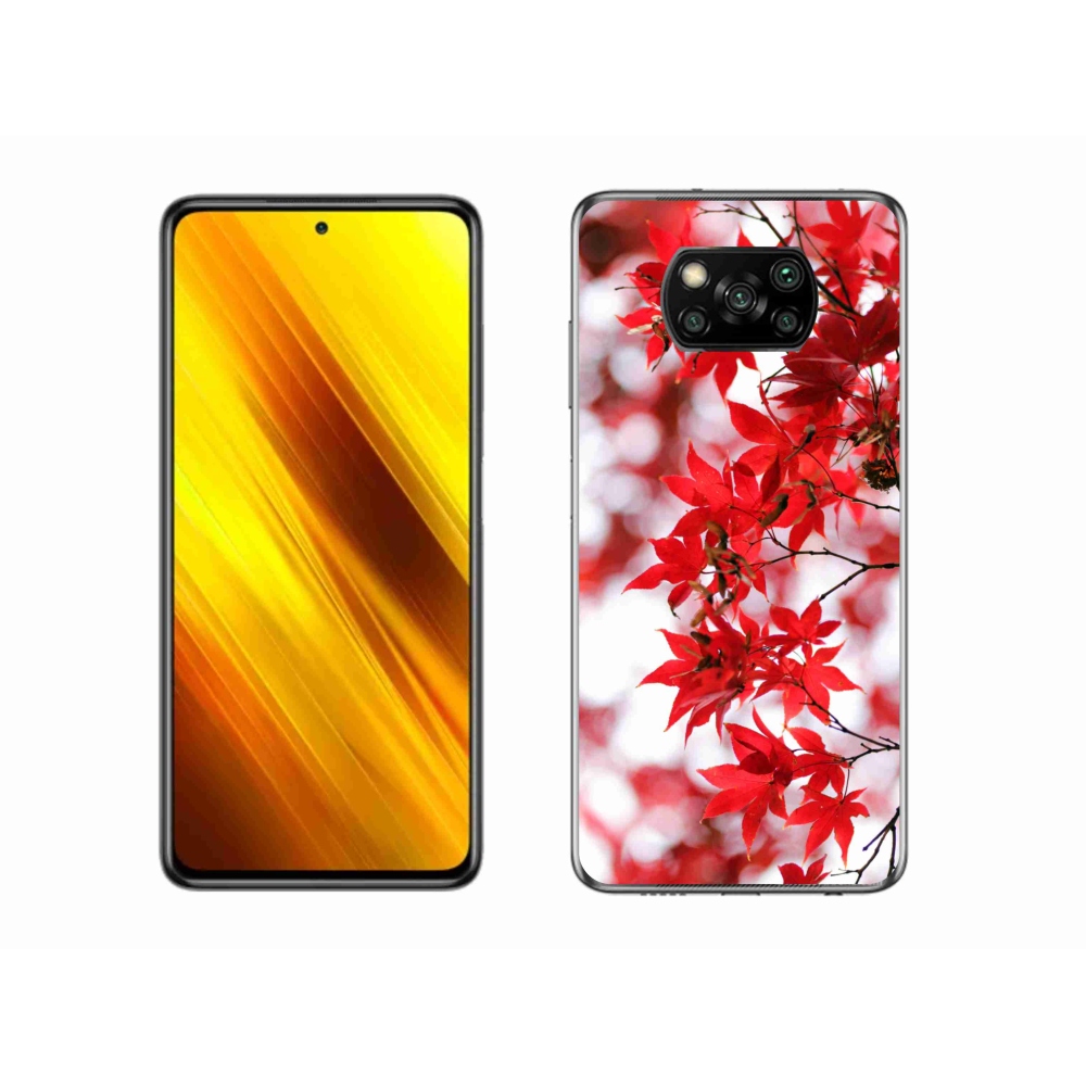 Gélový kryt mmCase na Xiaomi Poco X3 - červené listy