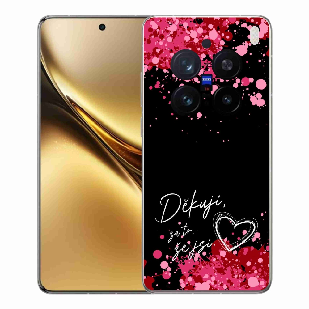 Gélový kryt mmCase na Vivo X200 Pro 5G - zamilovaný text 2 čierne pozadie