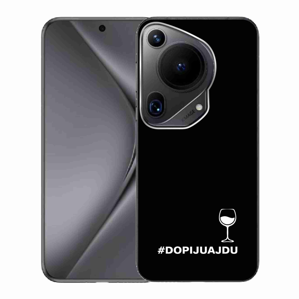 Gélový kryt mmCase na Huawei Pura 70 Ultra - vínny motív čierne pozadie