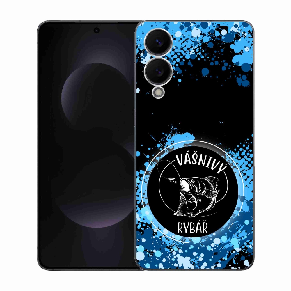 Gélový kryt mmCase na Samsung Galaxy S25 Edge - vášnivý rybár čierne pozadie
