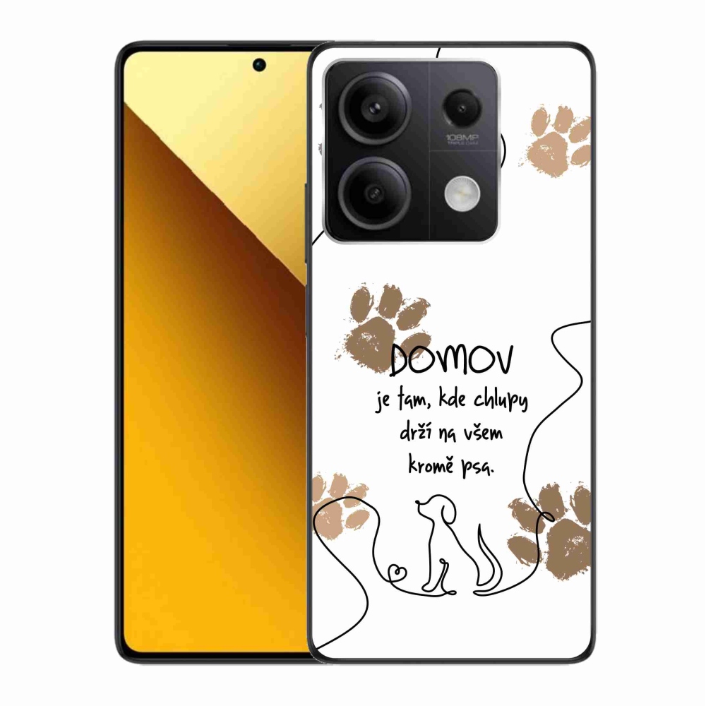Gélový kryt mmCase na Xiaomi Redmi Note 13 5G - psí motív biele pozadie