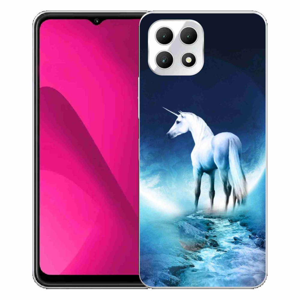 Gélový kryt mmCase na T-Mobile T Phone 2 - biely jednorožec
