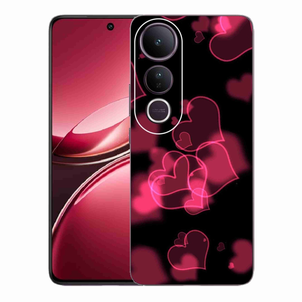 Gélový kryt mmCase na Vivo V50 Lite 4G/5G - červená srdiečka
