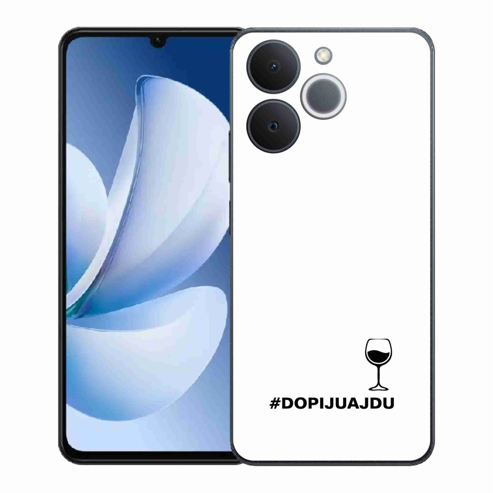 Gélový kryt mmCase na Realme Note 70T - vínny motív biele pozadie