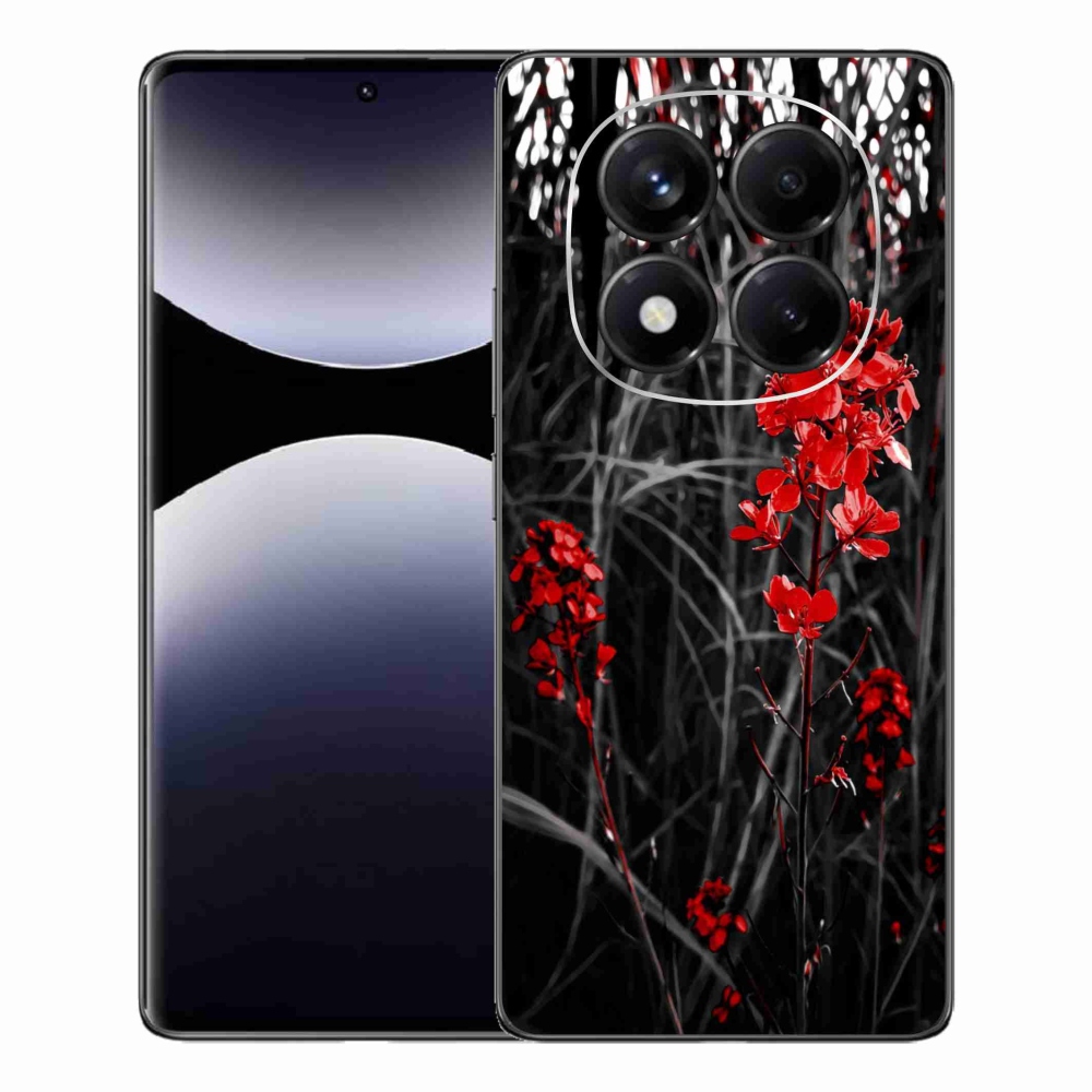 Gélový kryt mmCase na Xiaomi Redmi Note 14 Pro - červená rastlina
