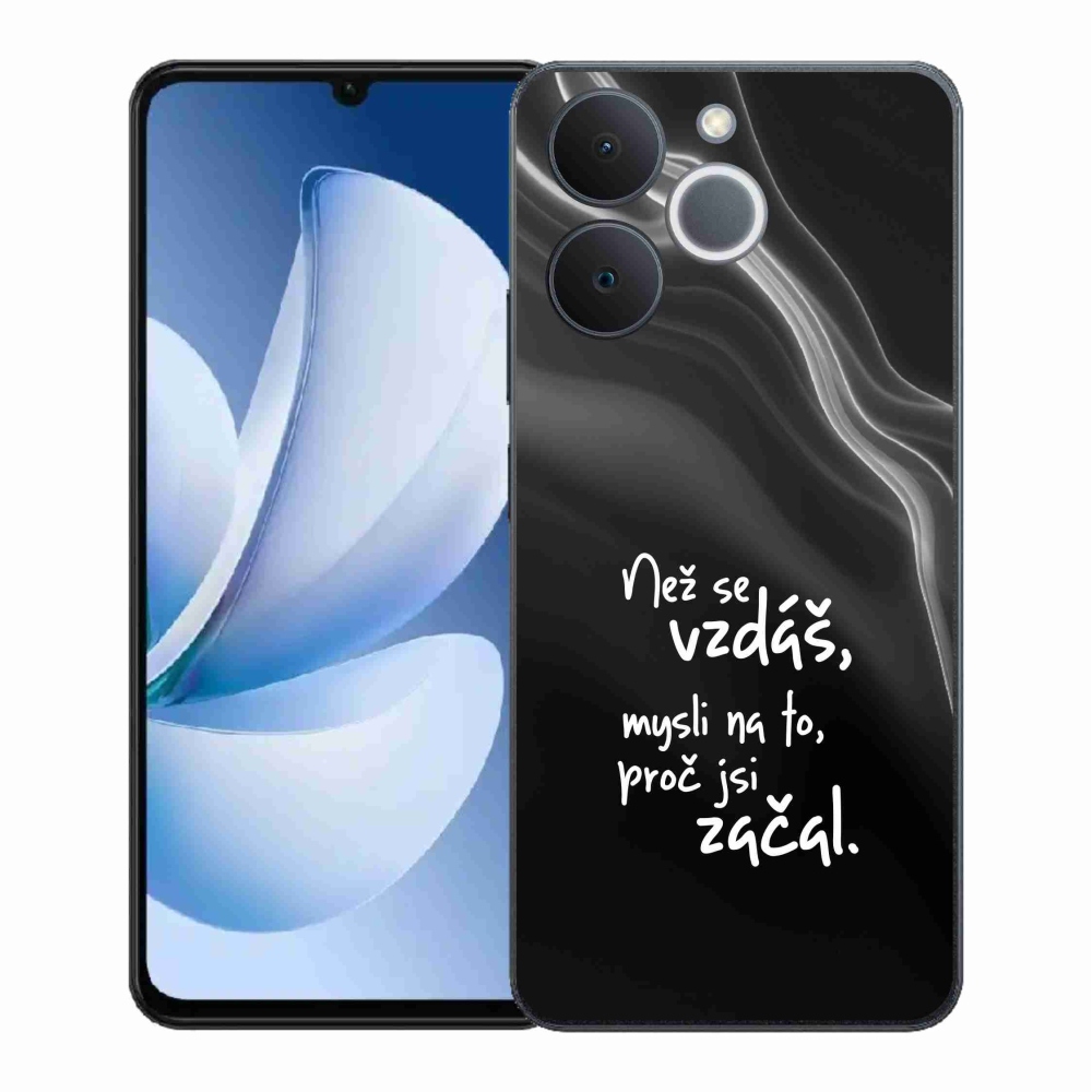 Gélový kryt mmCase na Realme Note 70T - citát 2 čierne pozadie