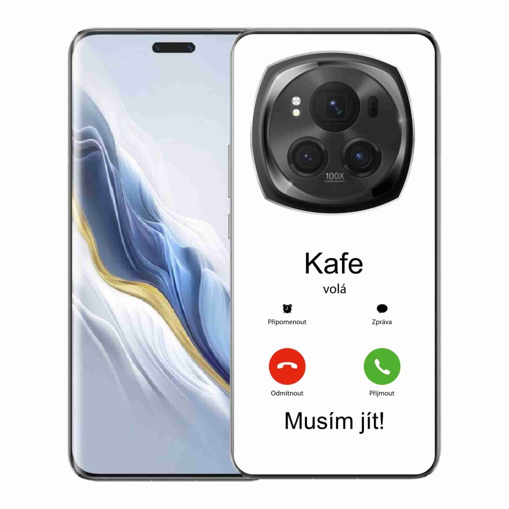 Gélový kryt mmCase na Honor Magic 6 Pro 5G - kafe volá biele pozadie