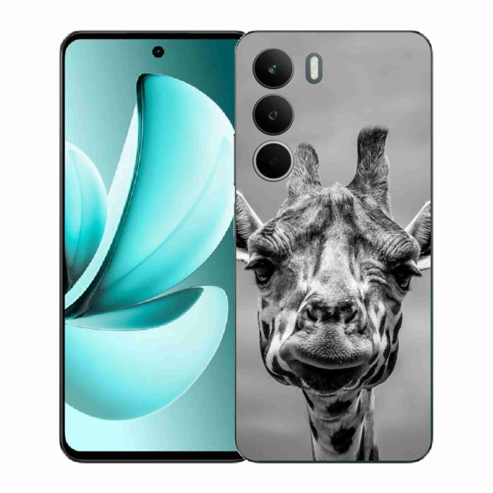 Gélový kryt mmCase na Realme C71 - čiernobiela žirafa