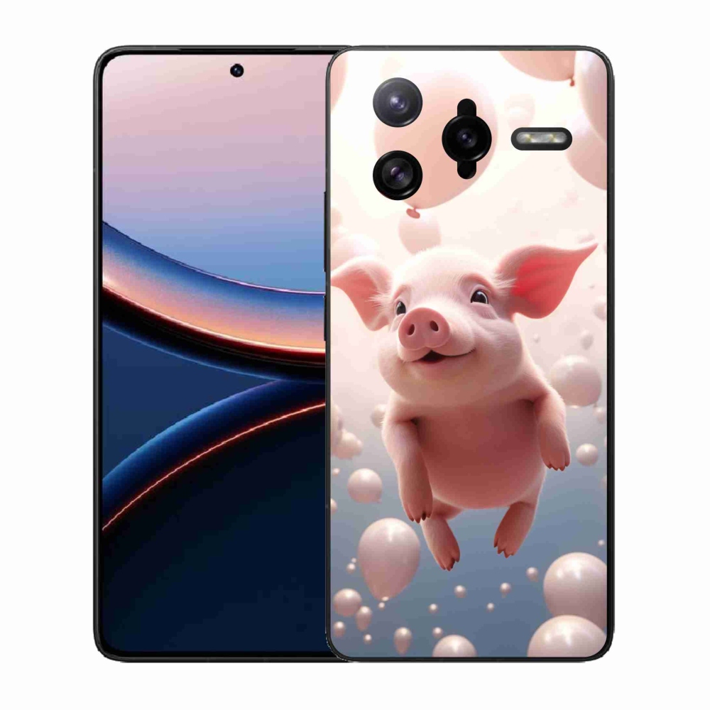 Gélový kryt mmCase na Xiaomi Poco F7 Ultra - prasiatko s balónikmi