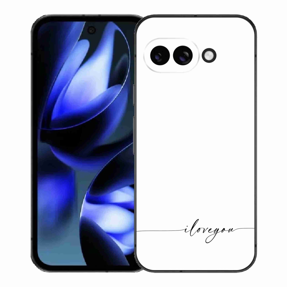 Gélový kryt mmCase na Google Pixel 9a - I love you biele pozadie