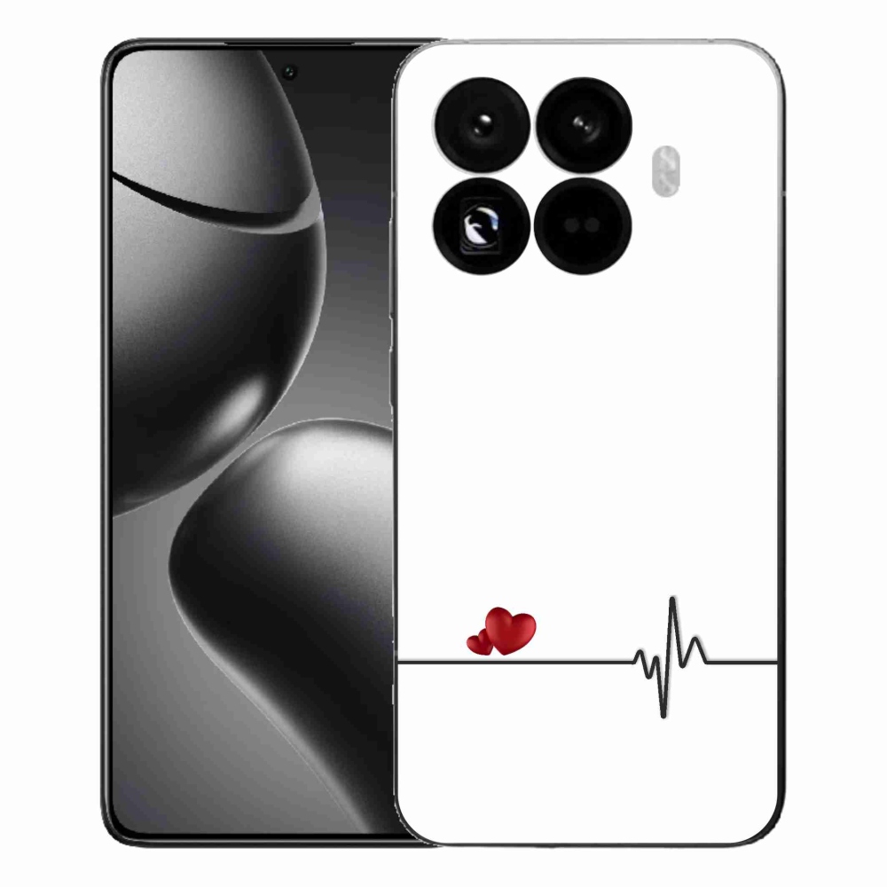 Gélový kryt mmCase na Xiaomi 15T Pro - srdce a tep biele pozadie