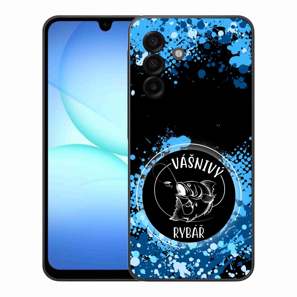 Gélový kryt mmCase na Samsung Galaxy A17 5G - vášnivý rybár čierne pozadie