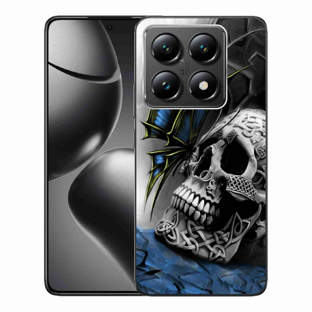 Gélový kryt mmCase na Xiaomi 14T - motýľ a lebka