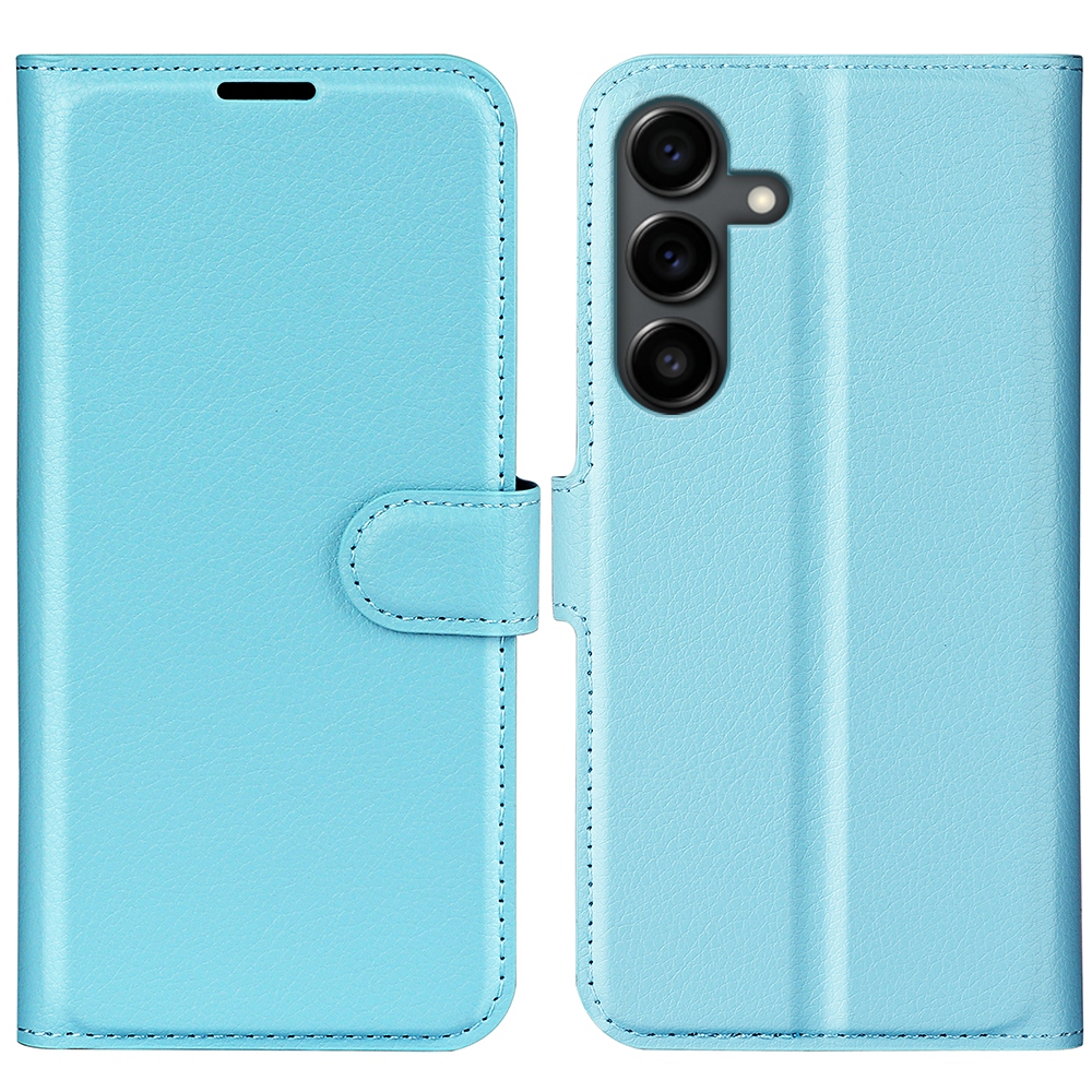 Litchi knižkové púzdro na Samsung Galaxy S25 FE - modré