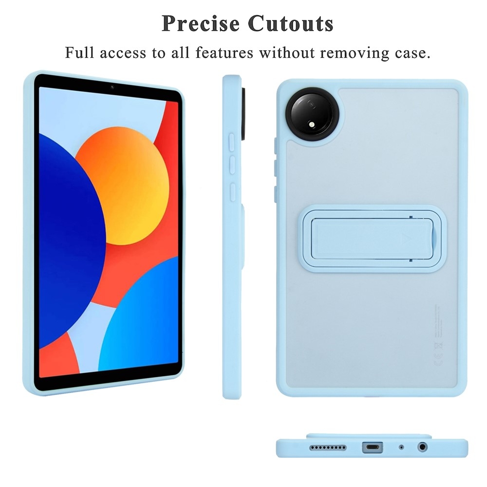 Skiny gélový obal s pevným chrbtom a výklopným stojanom na Xiaomi Redmi Pad SE 8.7 - svetlomodrý