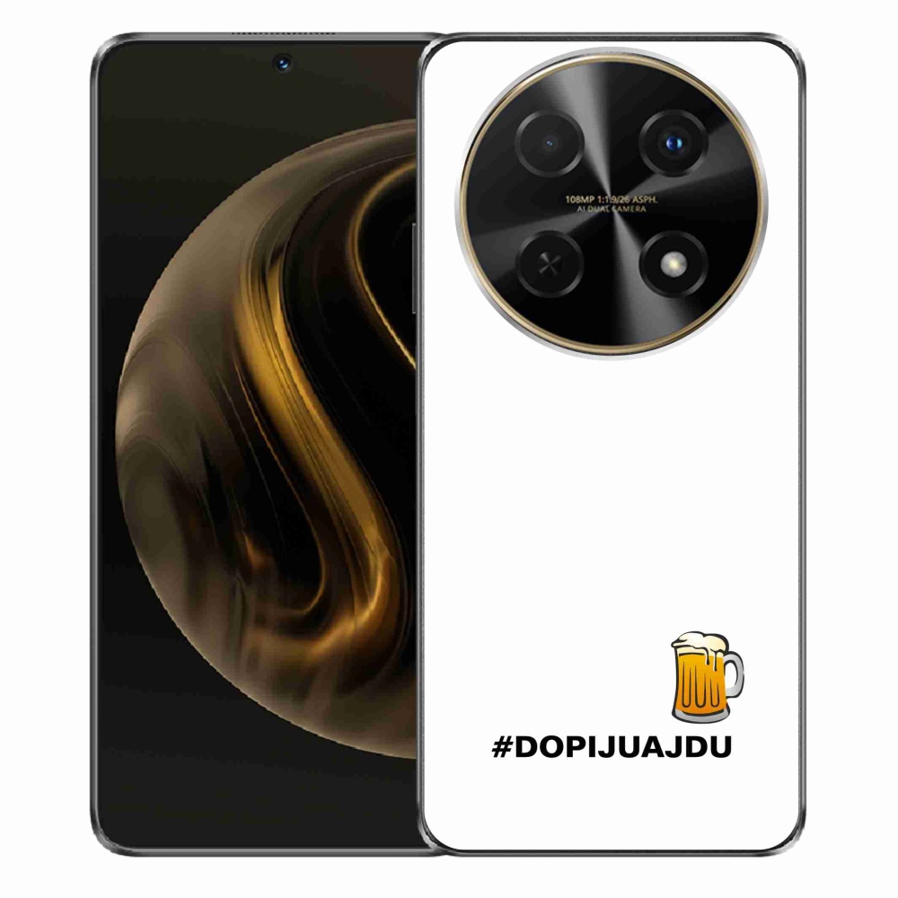 Gélový kryt mmCase na Huawei Nova 12i - pivný motív 1 biele pozadie