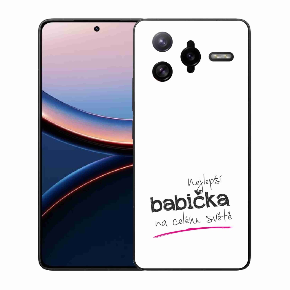 Gélový kryt mmCase na Xiaomi Poco F7 Ultra - najlepšia babička 4 biele pozadie