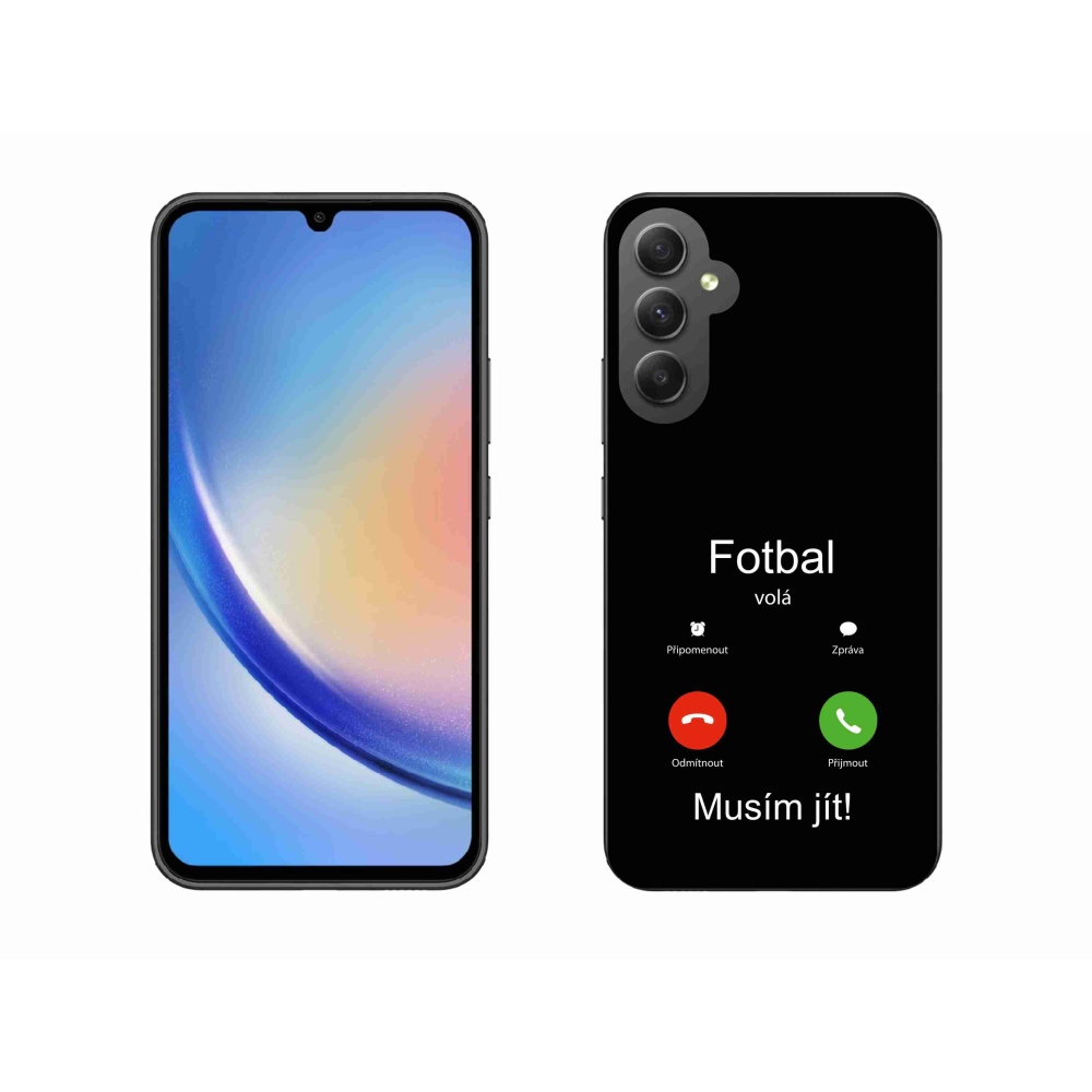 Gélový kryt mmCase na Samsung Galaxy A34 5G - futbal volá čierne pozadie