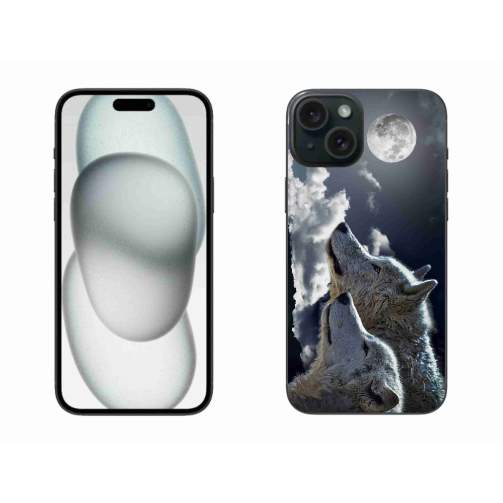 Gélový kryt mmCase na iPhone 15 Plus - vlci