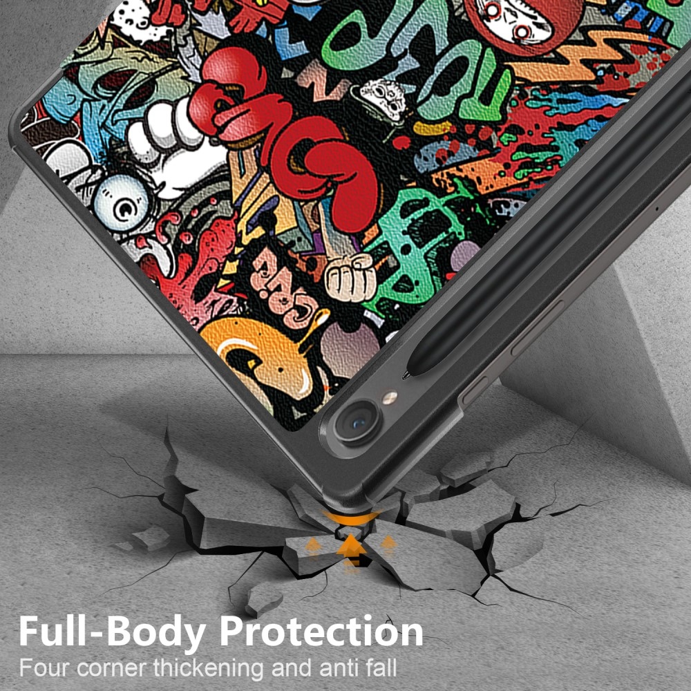 Print chytré zatváracie púzdro na Samsung Galaxy Tab S9 FE - graffiti