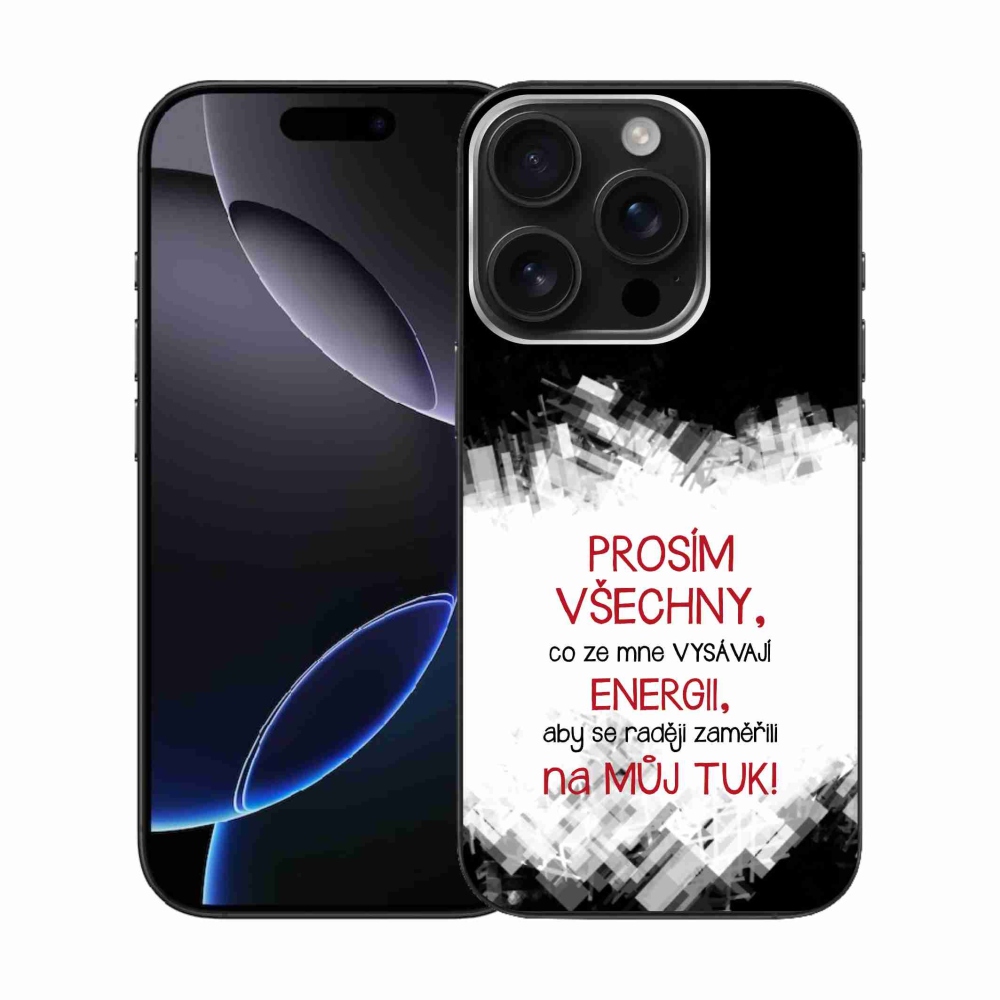 Gélový kryt mmCase na iPhone 16 Pro - vtipný text 1 červený