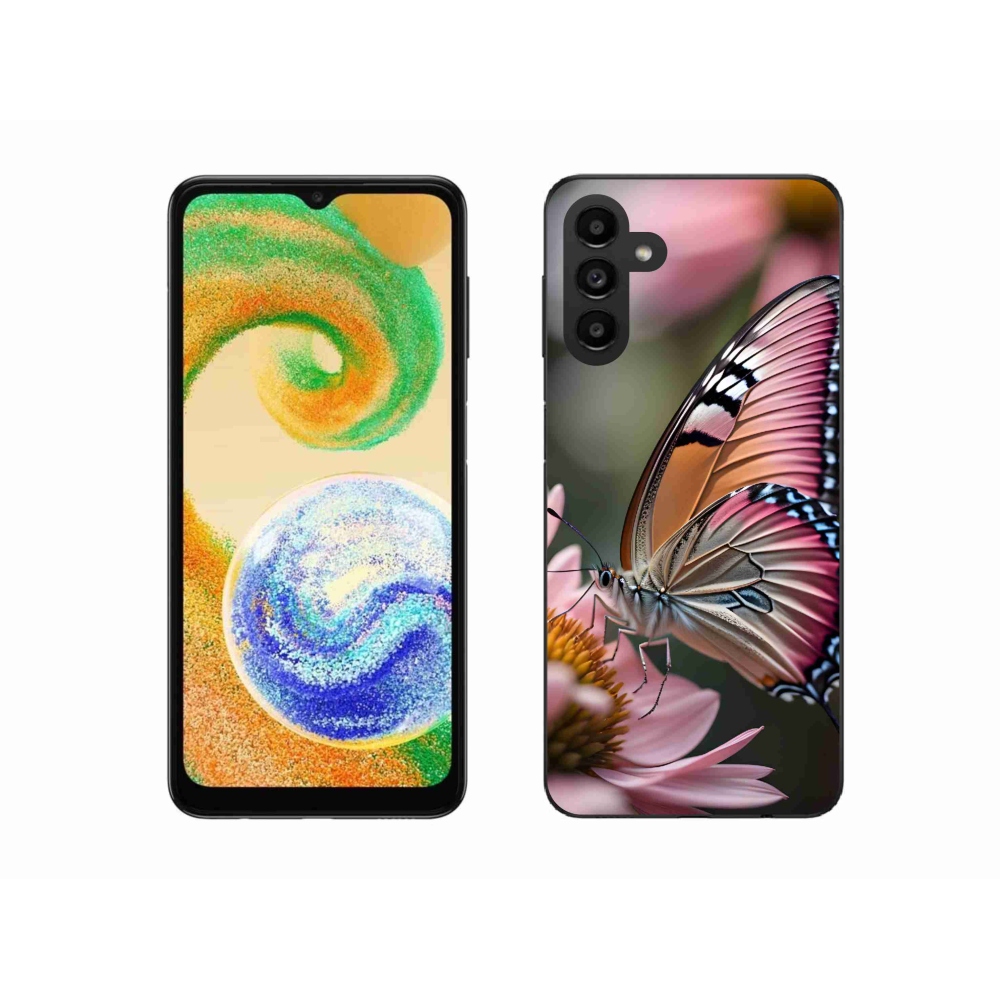 Gélový kryt mmCase na Samsung Galaxy A04s (164.7x76.7x9.1mm) - farebný motýľ