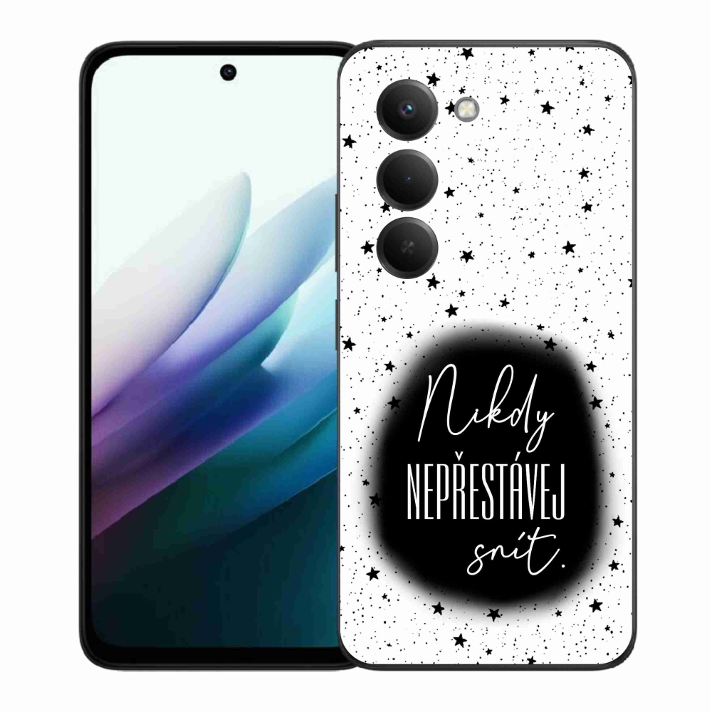 Gélový kryt mmCase na Xiaomi Redmi 15 4G/5G (171mm) - citát 1 čiernobiele pozadie