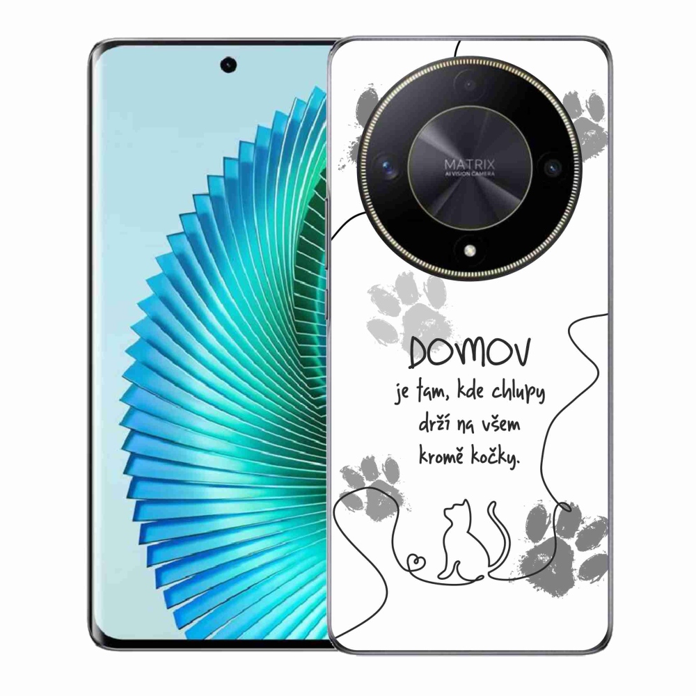 Gélový kryt mmCase na Honor Magic 6 Lite 5G - mačacie motív biele pozadie
