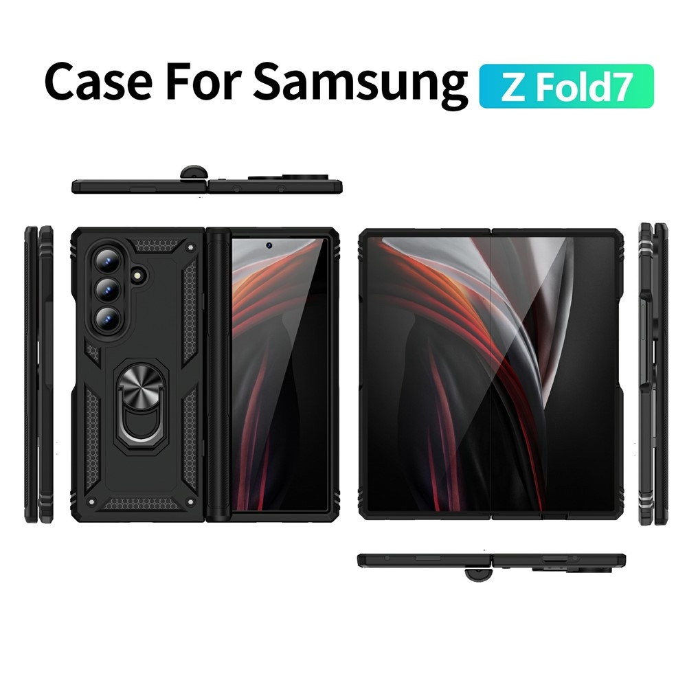 Ring odolný kryt na Samsung Galaxy Z Fold7 5G - čierny