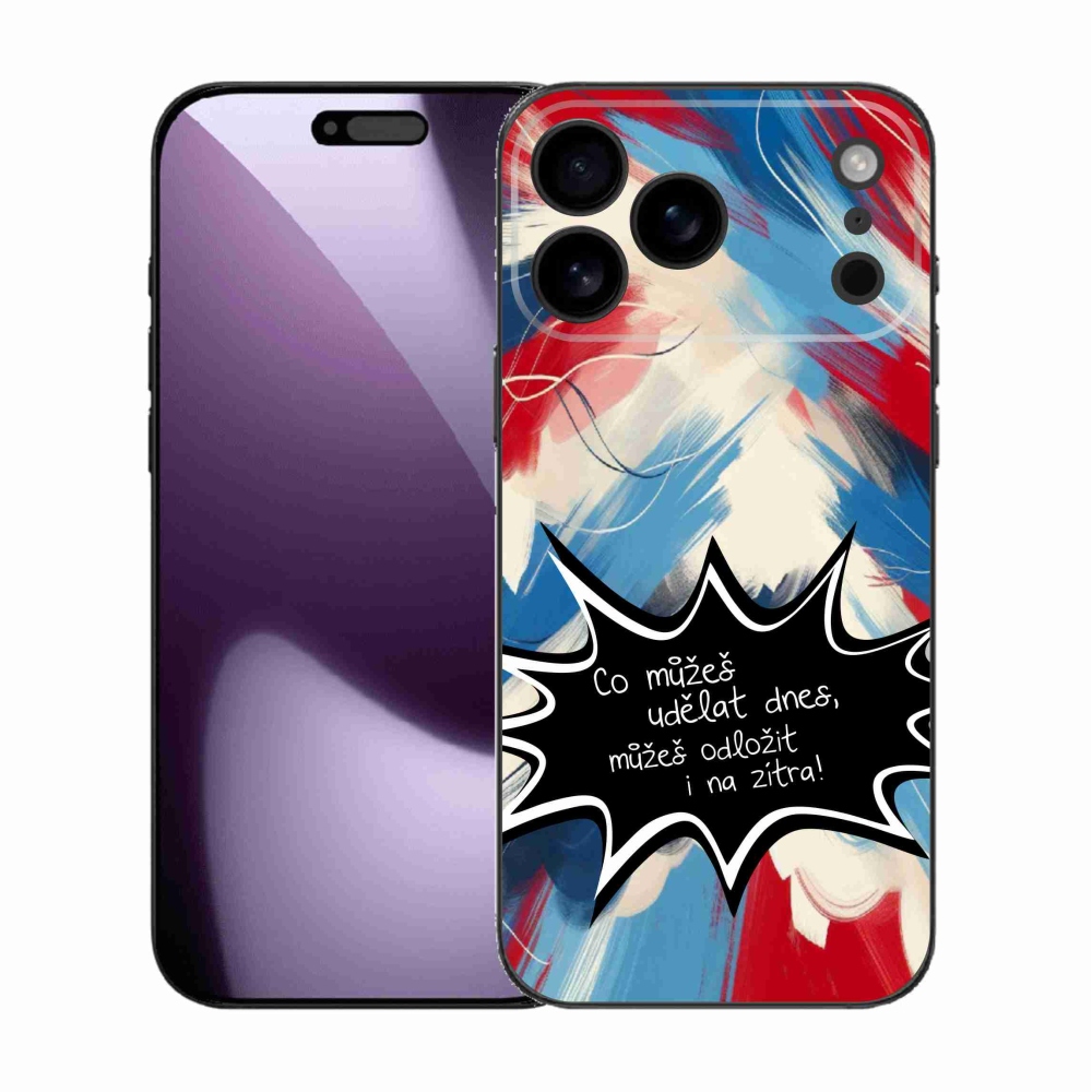 Gélový kryt mmCase na iPhone 17 Pro Max - vtipný text 9 čierne pozadie