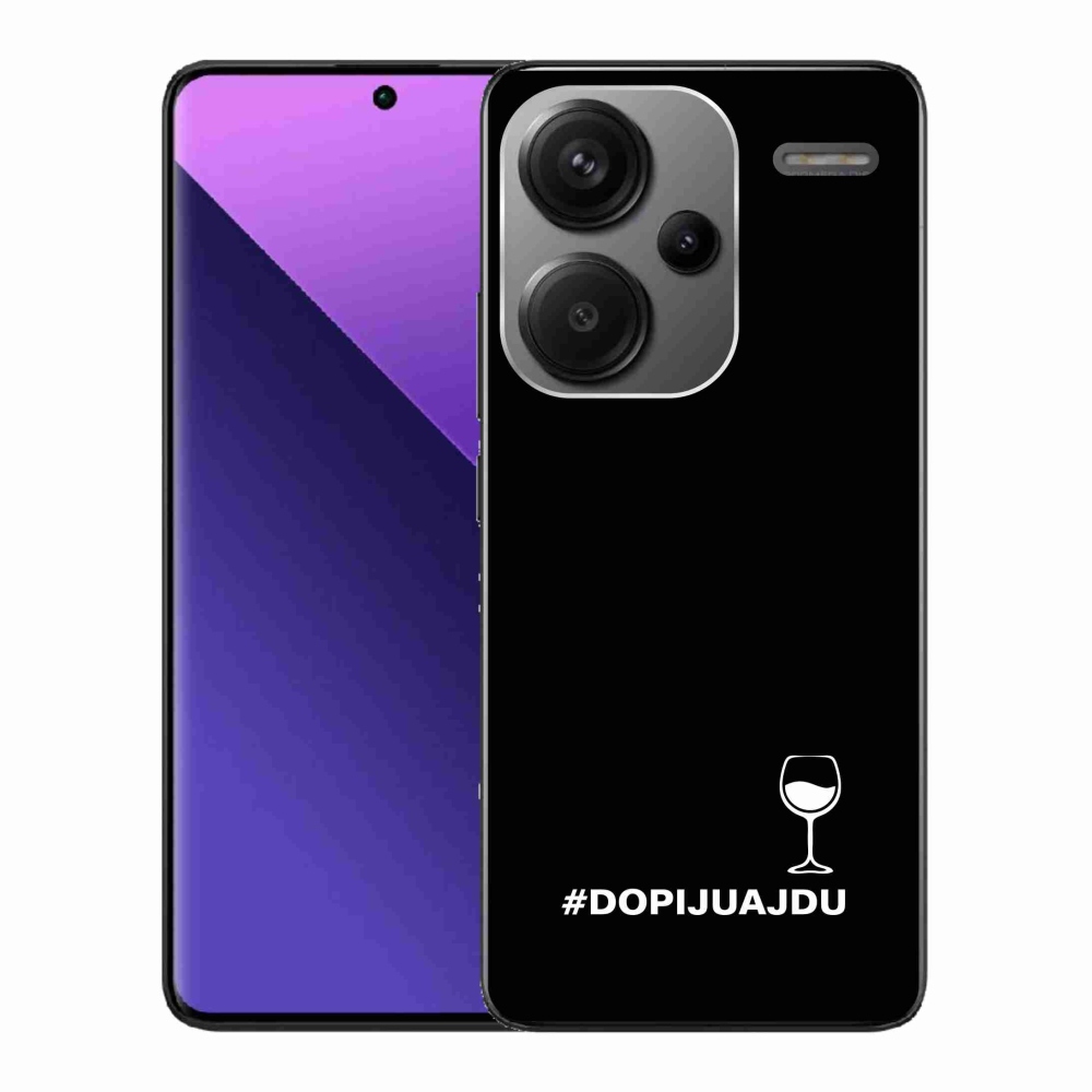 Gélový kryt mmCase na Xiaomi Redmi Note 13 Pro+ 5G - vínny motív čierne pozadie