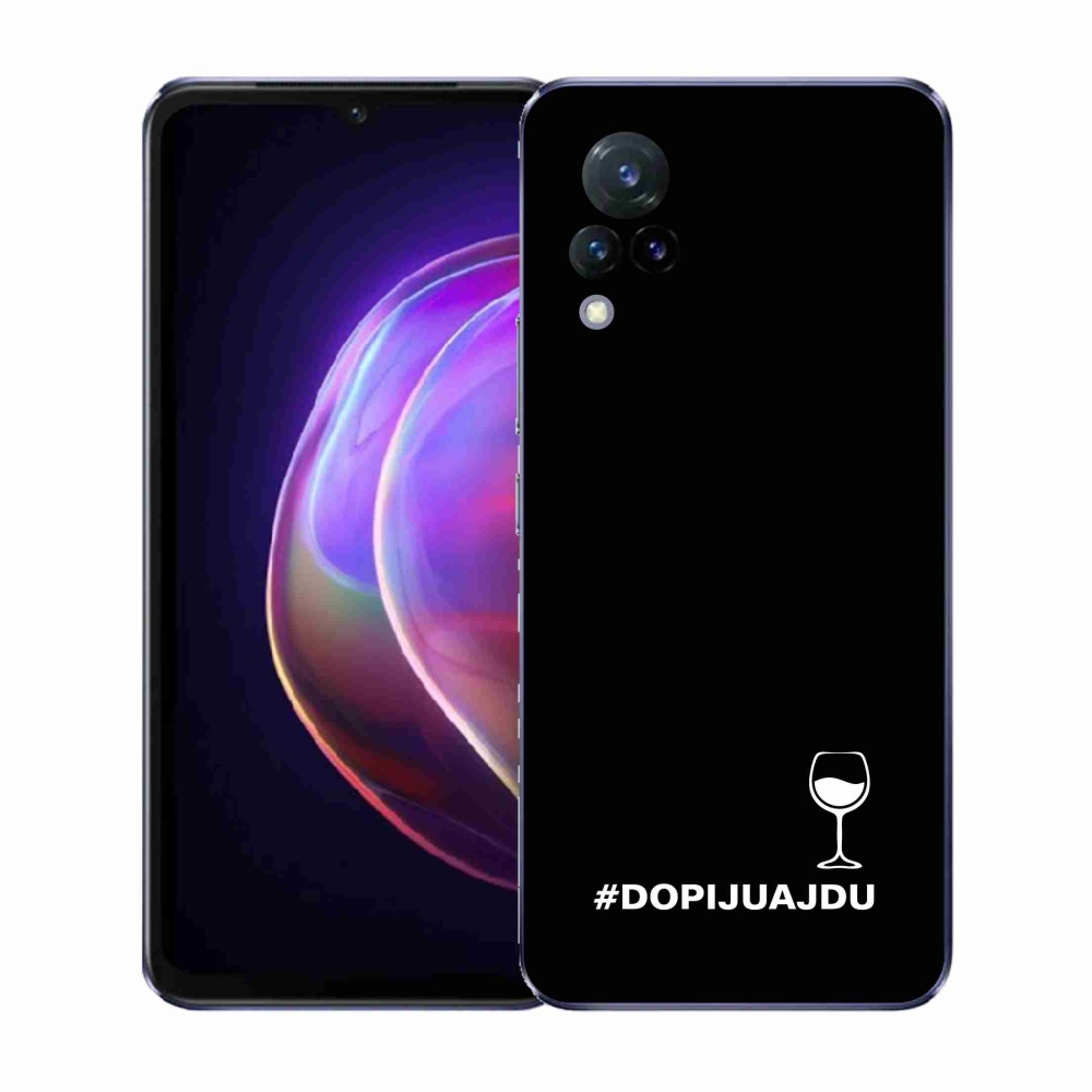 Gélový kryt mmCase na Vivo V21 4G/5G - vínny motív čierne pozadie