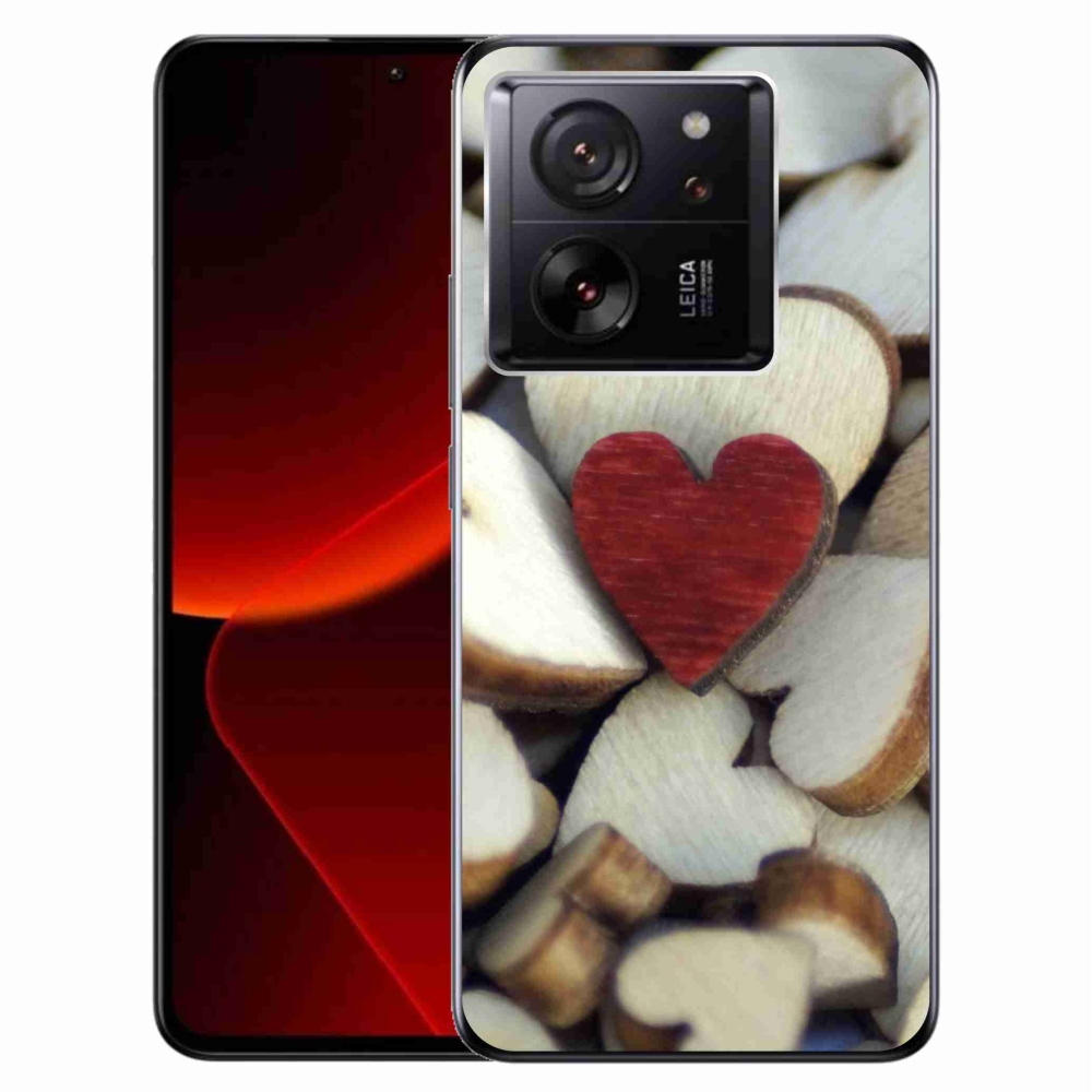 Gélový kryt mmCase na Xiaomi 13T/13T Pro - gravírované červené srdce
