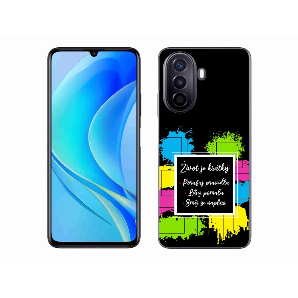 Gélový kryt mmCase na Huawei Nova Y70 - citát 5 čierne pozadie