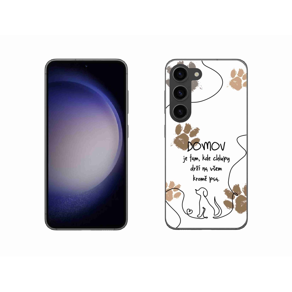 Gélový kryt mmCase na Samsung Galaxy S23 5G - psí motív biele pozadie