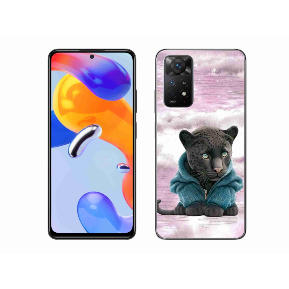 Gélový kryt mmCase na Xiaomi Redmi Note 11 Pro 4G/5G - čierny panter vo svetri