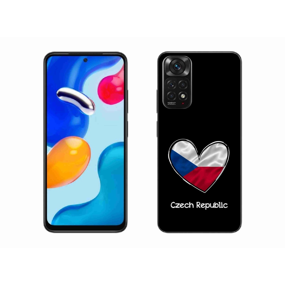 Gélový kryt mmCase na Xiaomi Redmi Note 11 4G - vlajka srdca čierne pozadie